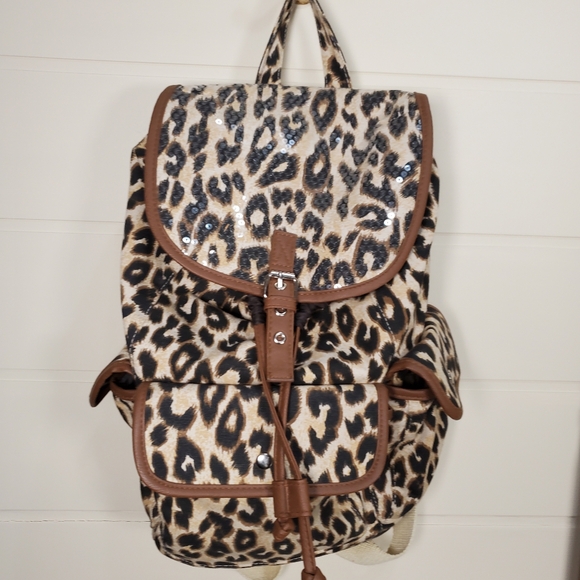 Cheetah print sequin backpack - Picture 4 of 13